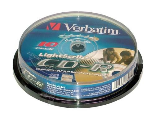 CD-R Verbatim LightScribe 700MB, 52x, 10 ks cake box