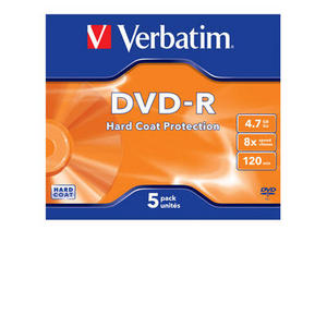 DVD-R Verbatim 4.7GB, 16x, 5 ks case Hard Coat